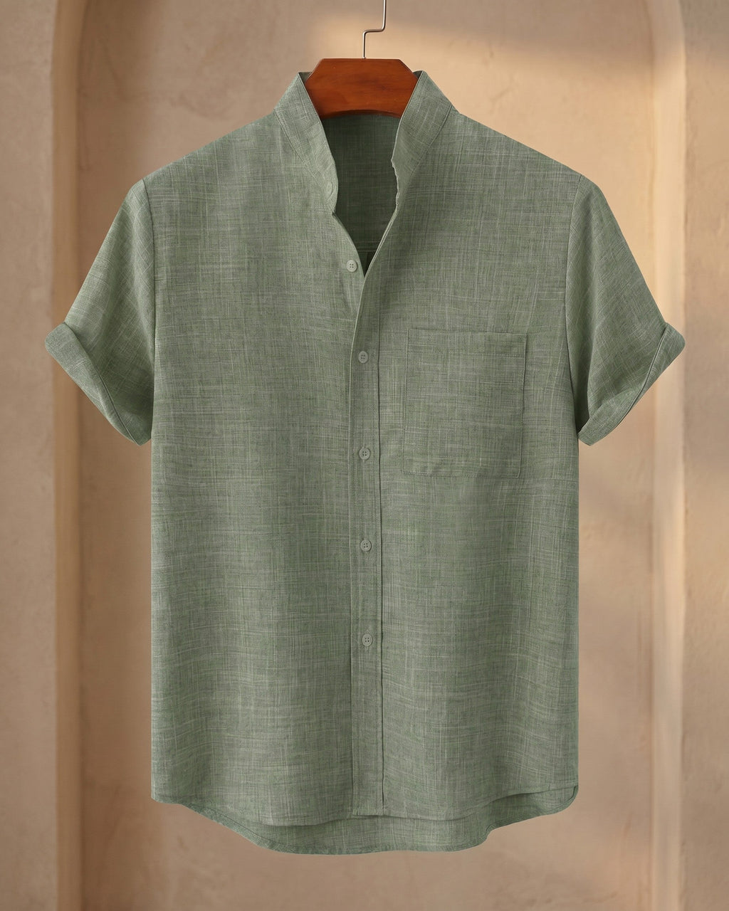 Filippo Camisa de Lino Cuello Mao