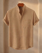 Filippo Camisa de Lino Cuello Mao