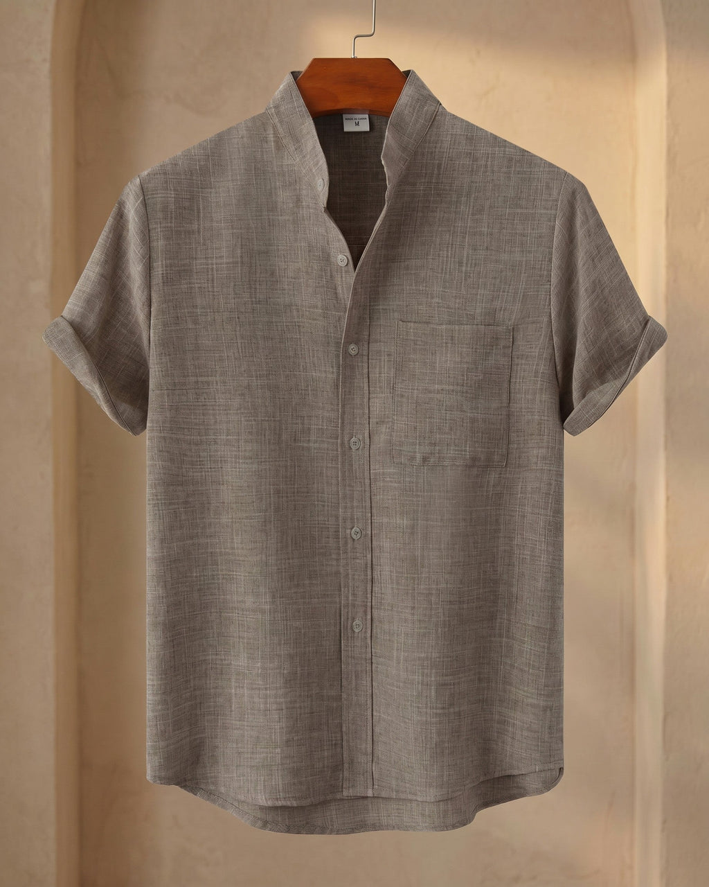Filippo Camisa de Lino Cuello Mao