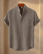 Filippo Camisa de Lino Cuello Mao