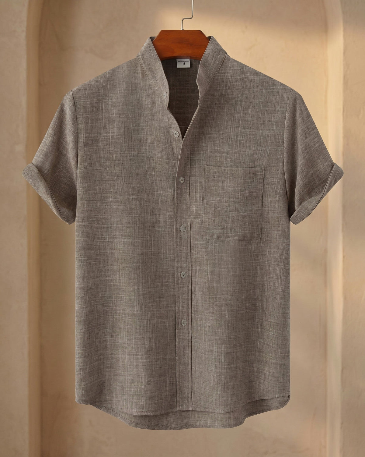 Filippo Camisa de Lino Cuello Mao