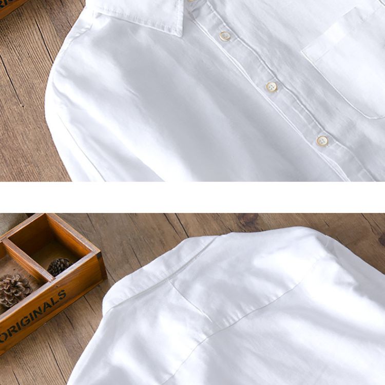 Elliot Camisa de Algodón y Lino