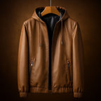 Leonis Campera de Cuero con Capucha