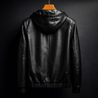 Leonis Campera de Cuero con Capucha