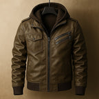 Leonardo Campera de Cuero con Capucha