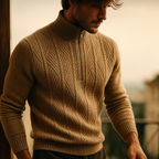 Dario Sweater Texturizado de Medio Cierre