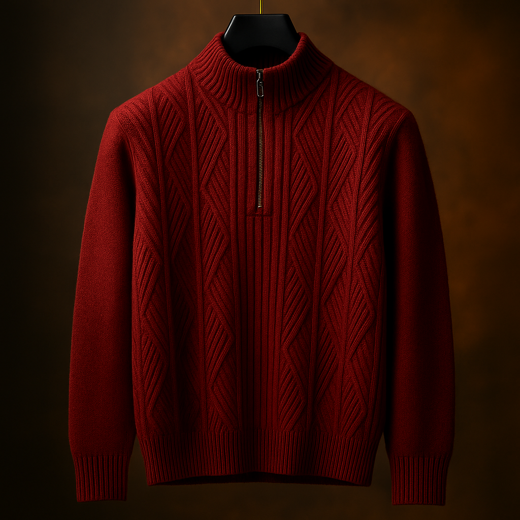 Dario Sweater Texturizado de Medio Cierre