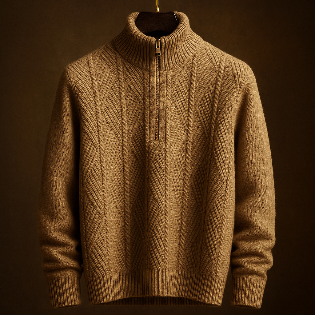 Dario Sweater Texturizado de Medio Cierre