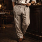 Lorenzo Pantalón de Algodón con Pliegues