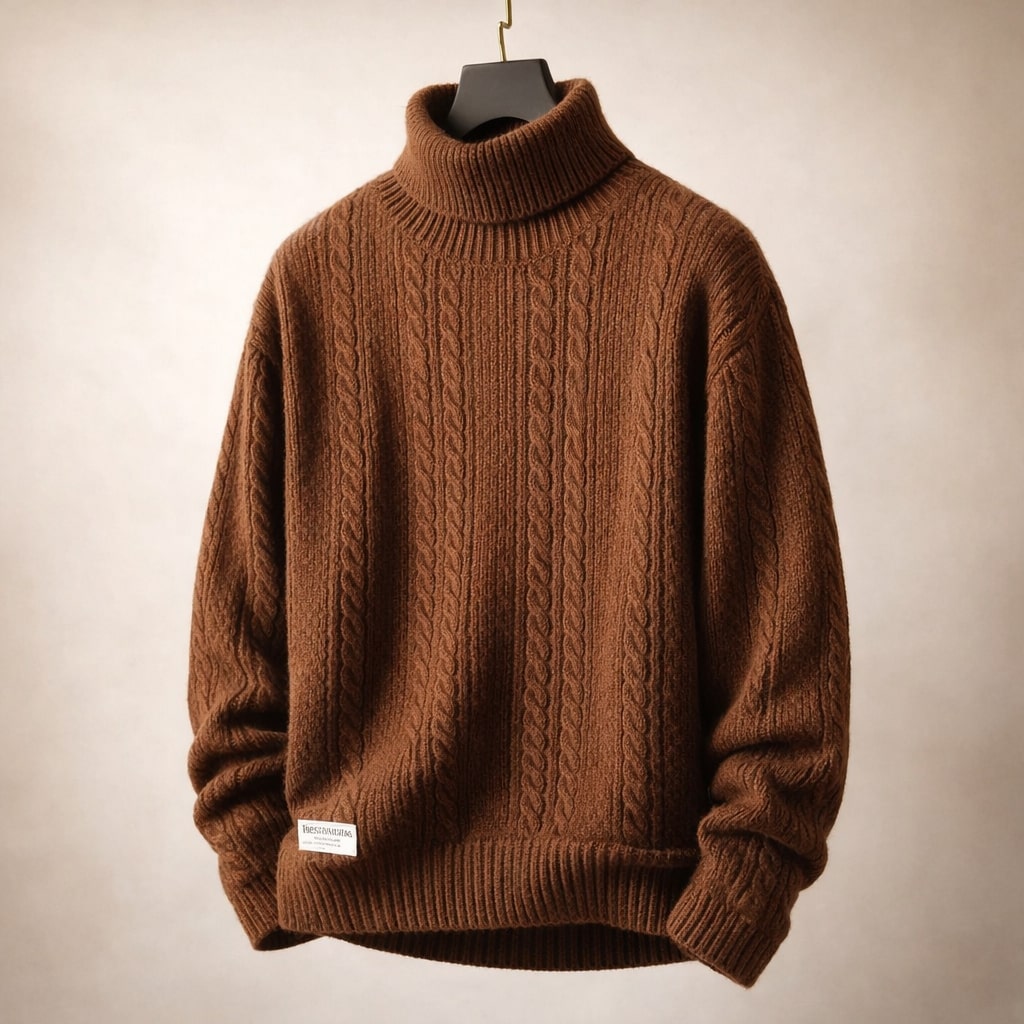 Alberto Sweater de Cuello Tortuga de Punto Trenzado