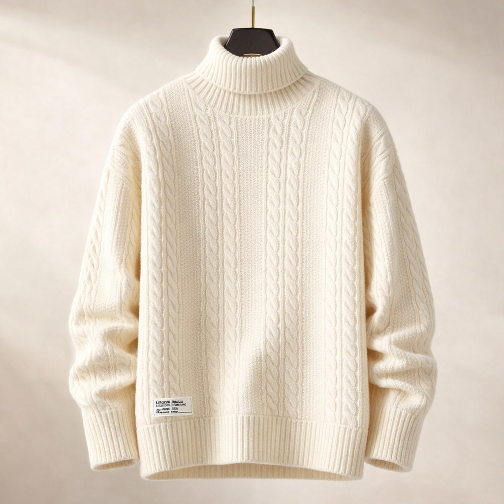 Alberto Sweater de Cuello Tortuga de Punto Trenzado