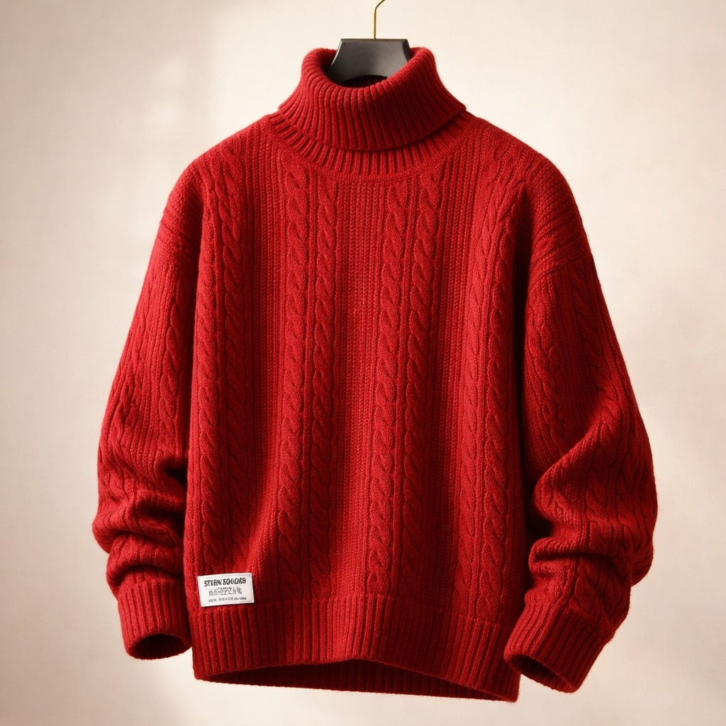 Alberto Sweater de Cuello Tortuga de Punto Trenzado