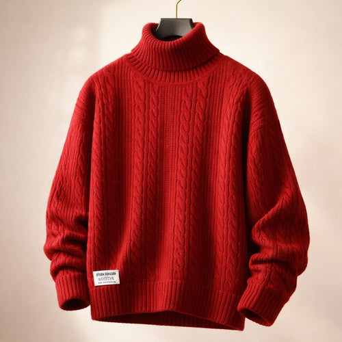 Alberto Sweater de Cuello Tortuga de Punto Trenzado