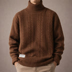 Alberto Sweater de Cuello Tortuga de Punto Trenzado