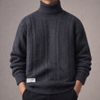 Alberto Sweater de Cuello Tortuga de Punto Trenzado