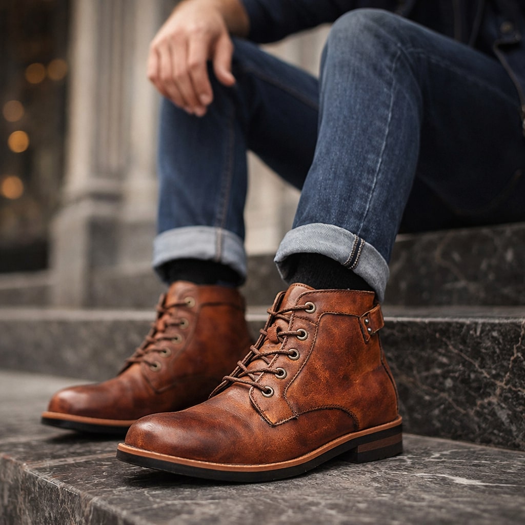 Matteo Bota de Cuero con Cordones