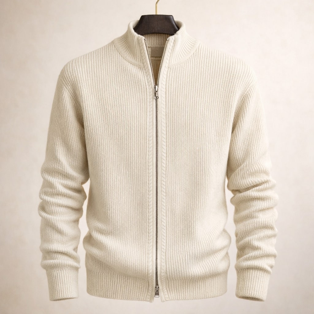 Riccardo Sweater de Punto con Cierre Frontal