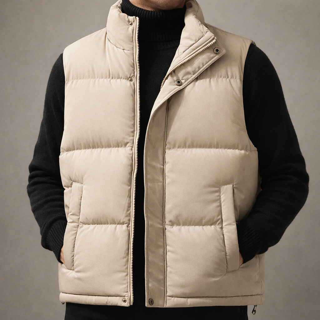 Alberto Chaleco Puffer Relleno de Algodón