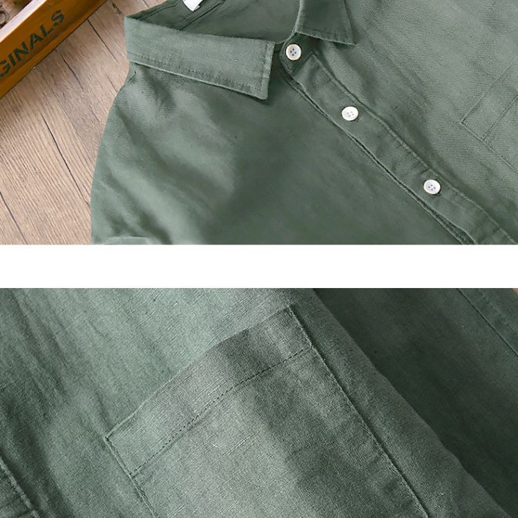 Elliot Camisa de Algodón y Lino