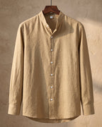 Ottavio Camisa de Lino Cuello Mao