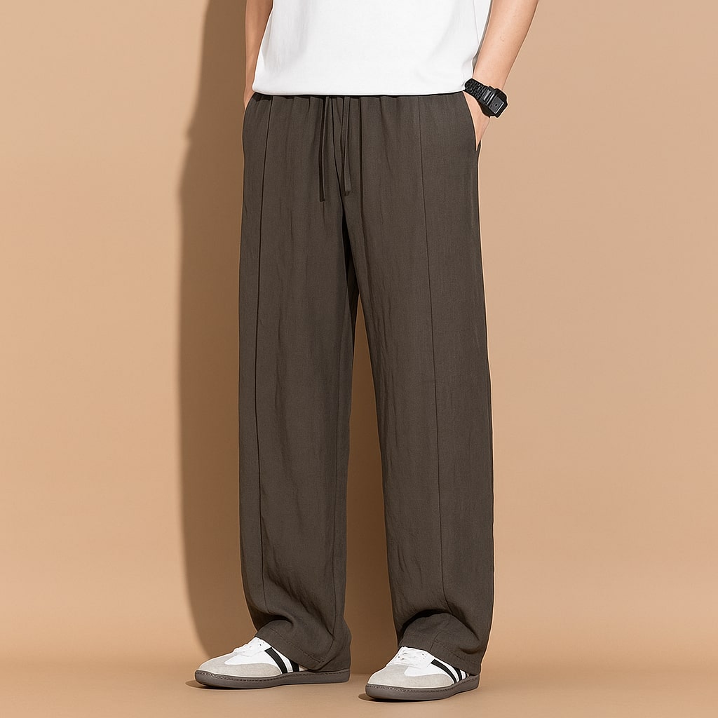 Cherubino Pantalones de Lino de Verano con Cordón