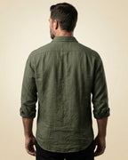 Santiago Camisa de Lino Holgada con Botones