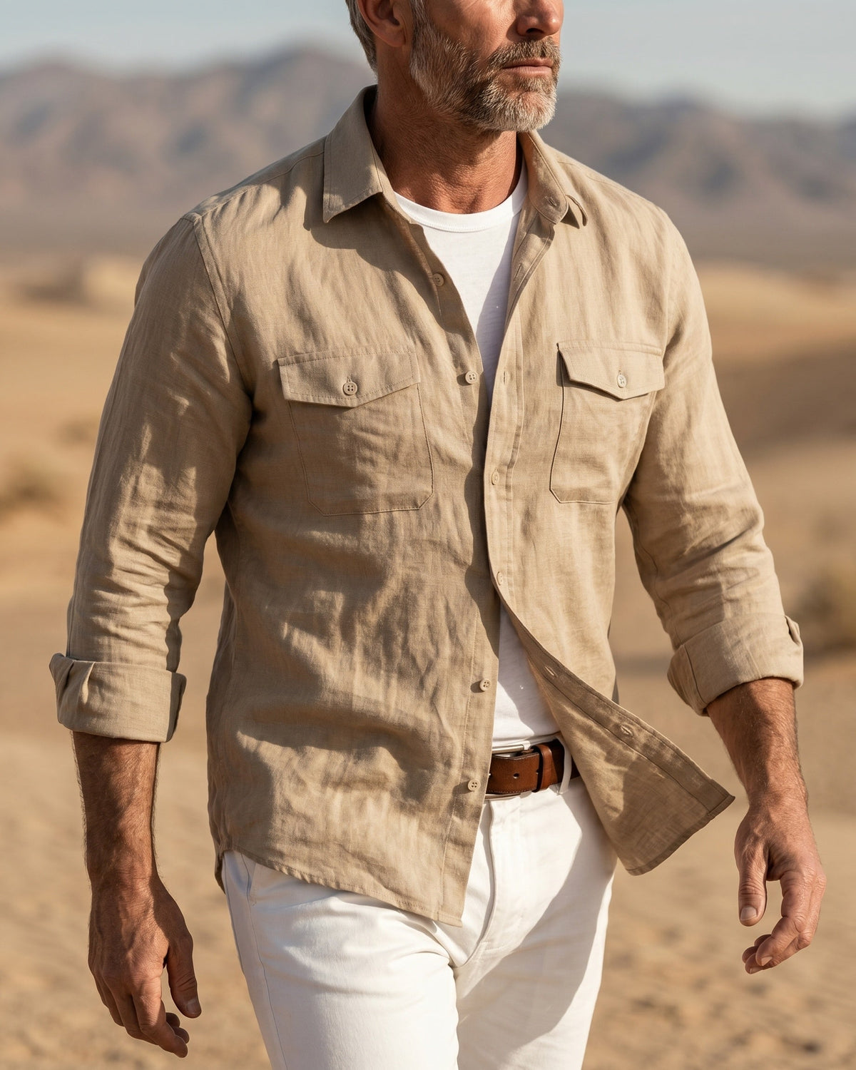 Tancredi Camisa de Lino de Manga Larga