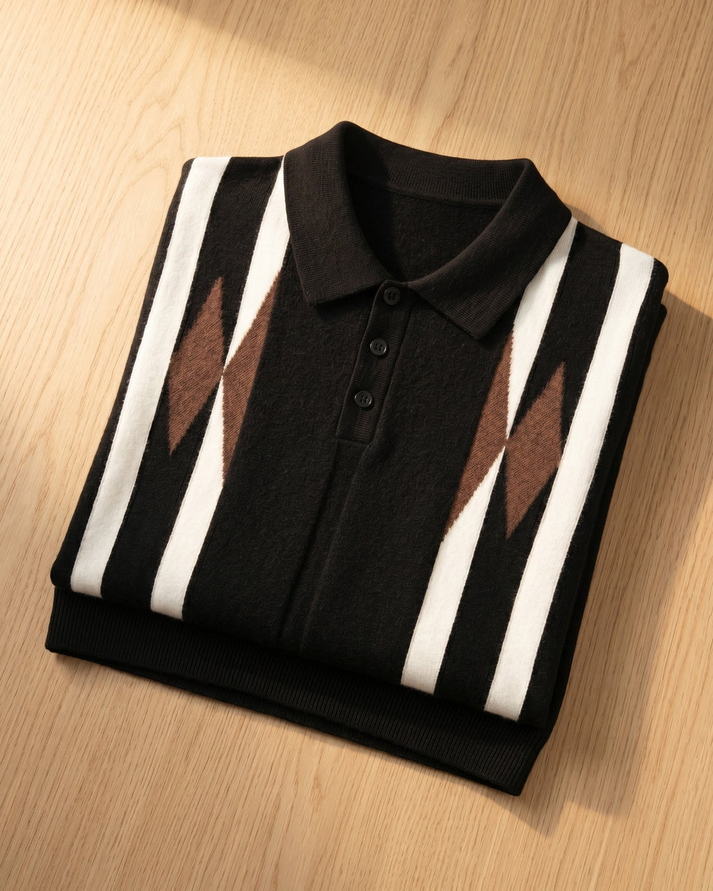Bruno Polo de Punto de Rombos Rayados