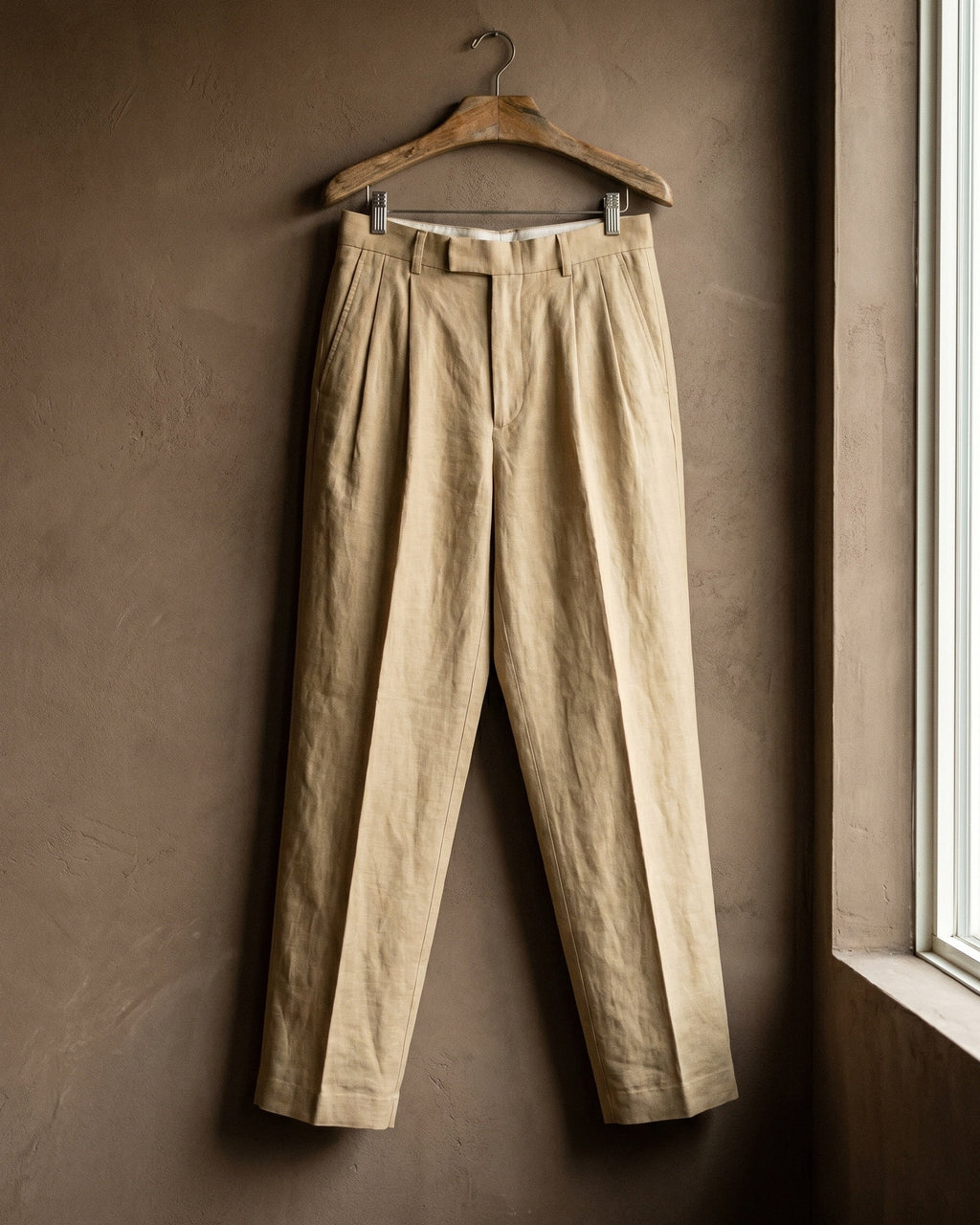 Ercole Pantalones de Lino con Pliegues
