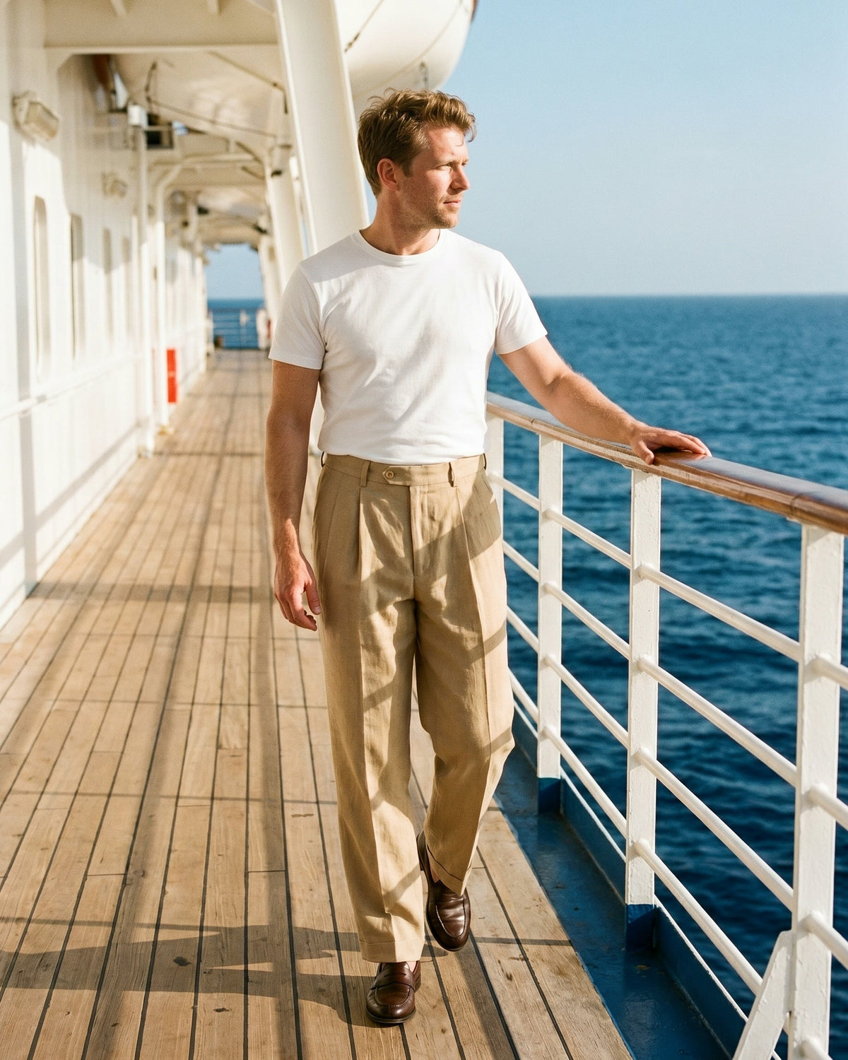 Ercole Pantalones de Lino con Pliegues
