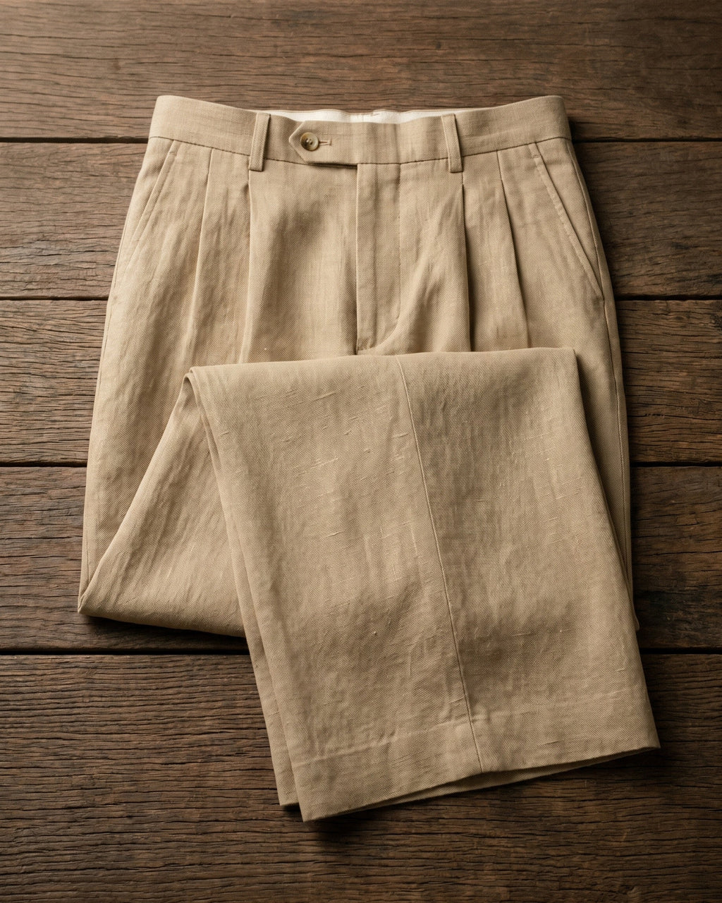 Ercole Pantalones de Lino con Pliegues
