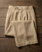 Ercole Pantalones de Lino con Pliegues