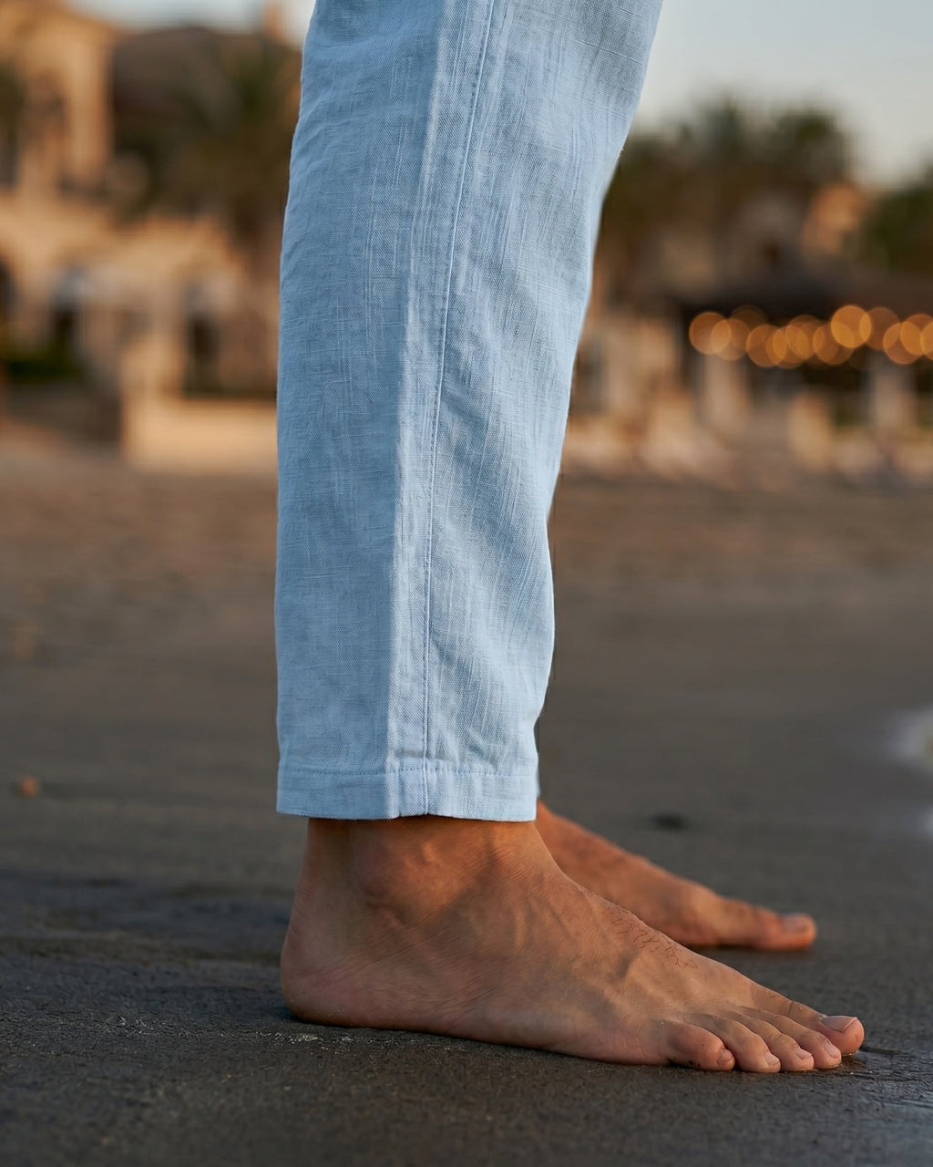 Gennaro Pantalones de Lino Holgados con Cordón