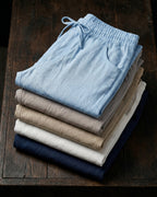 Gennaro Pantalones de Lino Holgados con Cordón