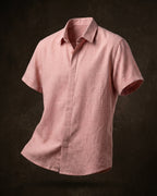 Flavio Camisa de Lino de Manga Corta con Botones