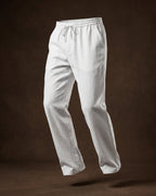 Umberto Pantalones de Lino Holgados de Pierna Recta