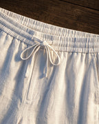 Umberto Pantalones de Lino Holgados de Pierna Recta