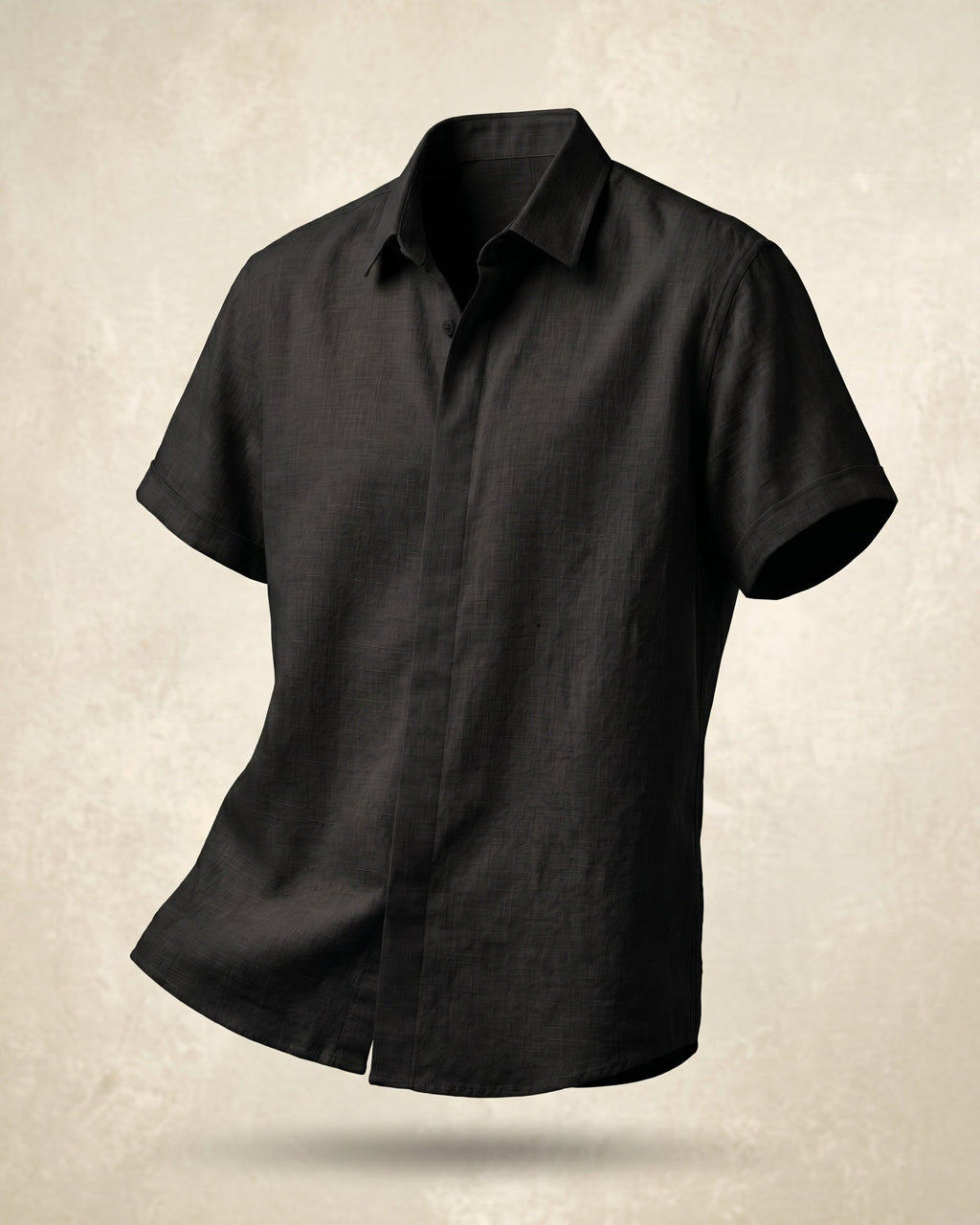 Flavio Camisa de Lino de Manga Corta con Botones