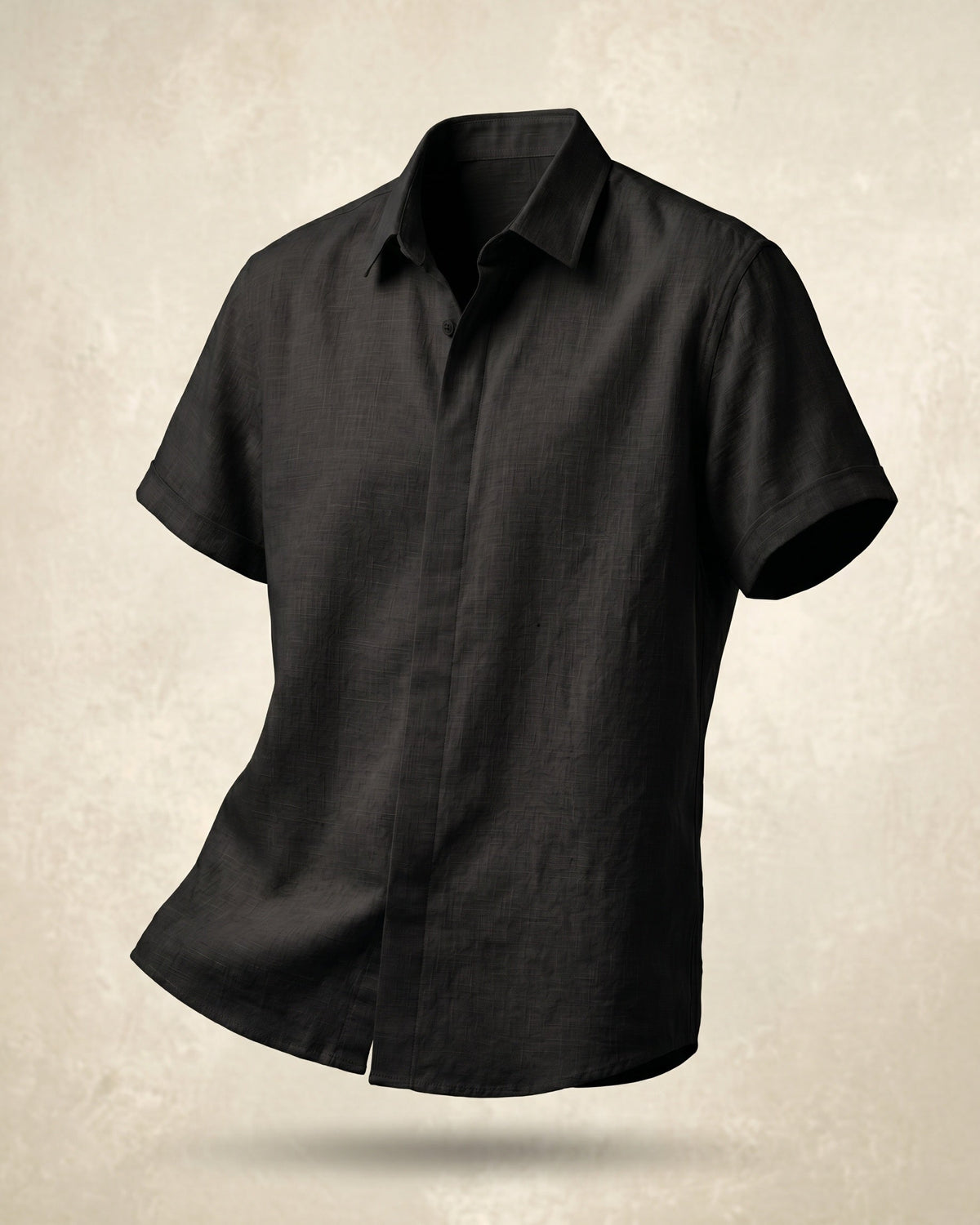 Flavio Camisa de Lino de Manga Corta con Botones