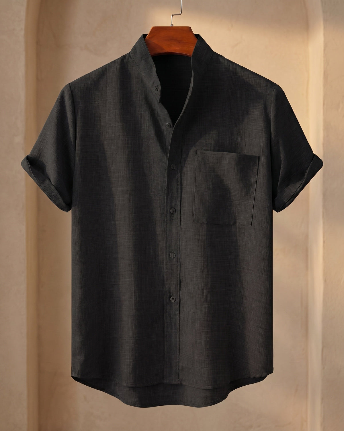 Filippo Camisa de Lino Cuello Mao