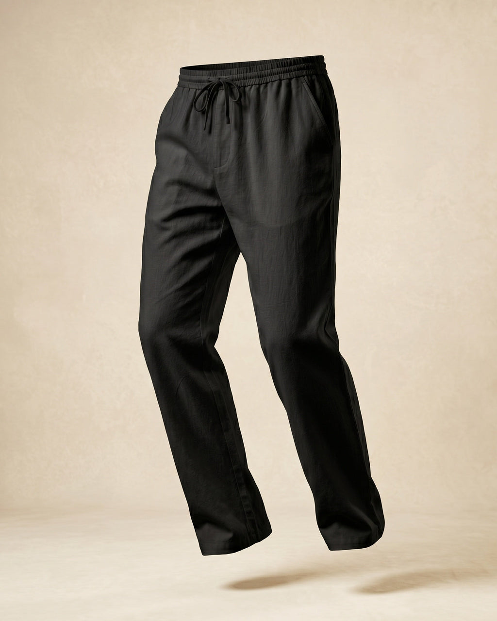 Umberto Pantalones de Lino Holgados de Pierna Recta