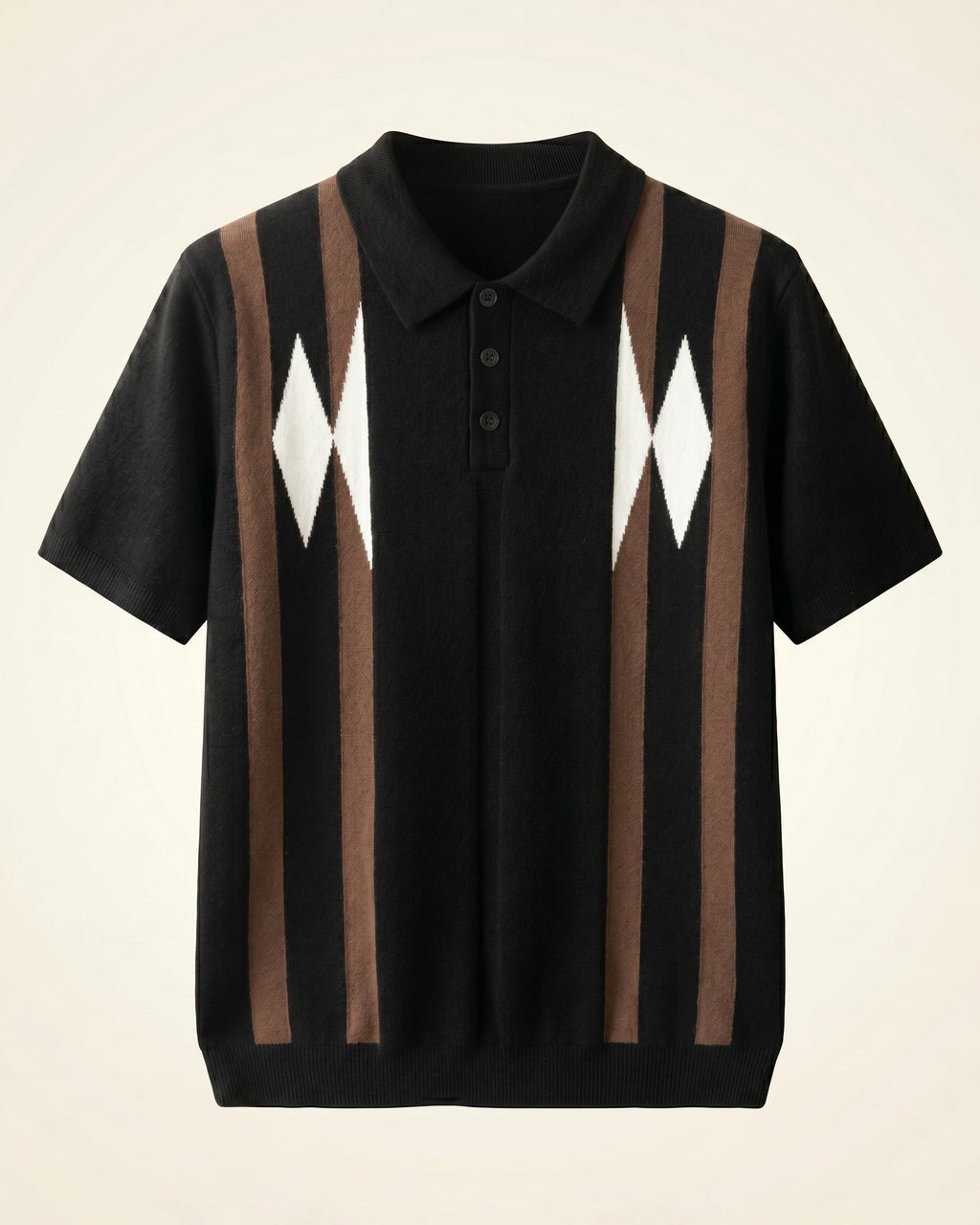 Bruno Polo de Punto de Rombos Rayados