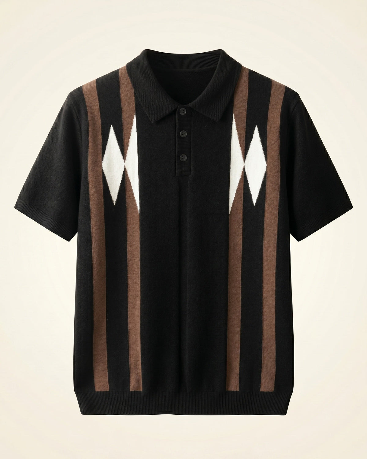 Bruno Polo de Punto de Rombos Rayados