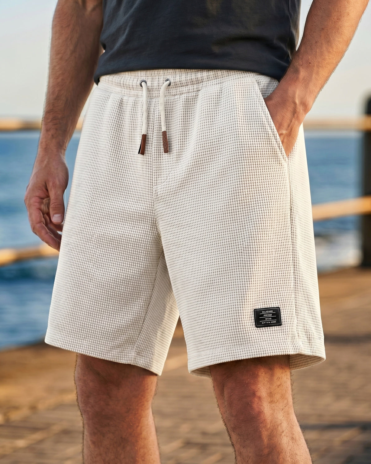 Tomas Shorts Holgados con Cordón de Punto Waffle