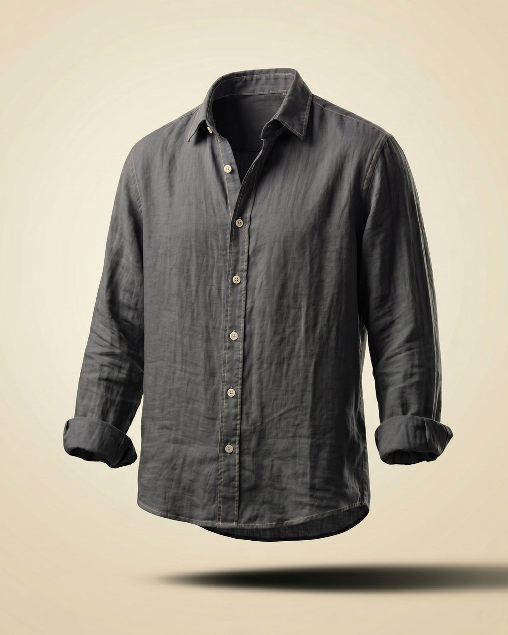 Santiago Camisa de Lino Holgada con Botones