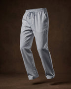 Umberto Pantalones de Lino Holgados de Pierna Recta