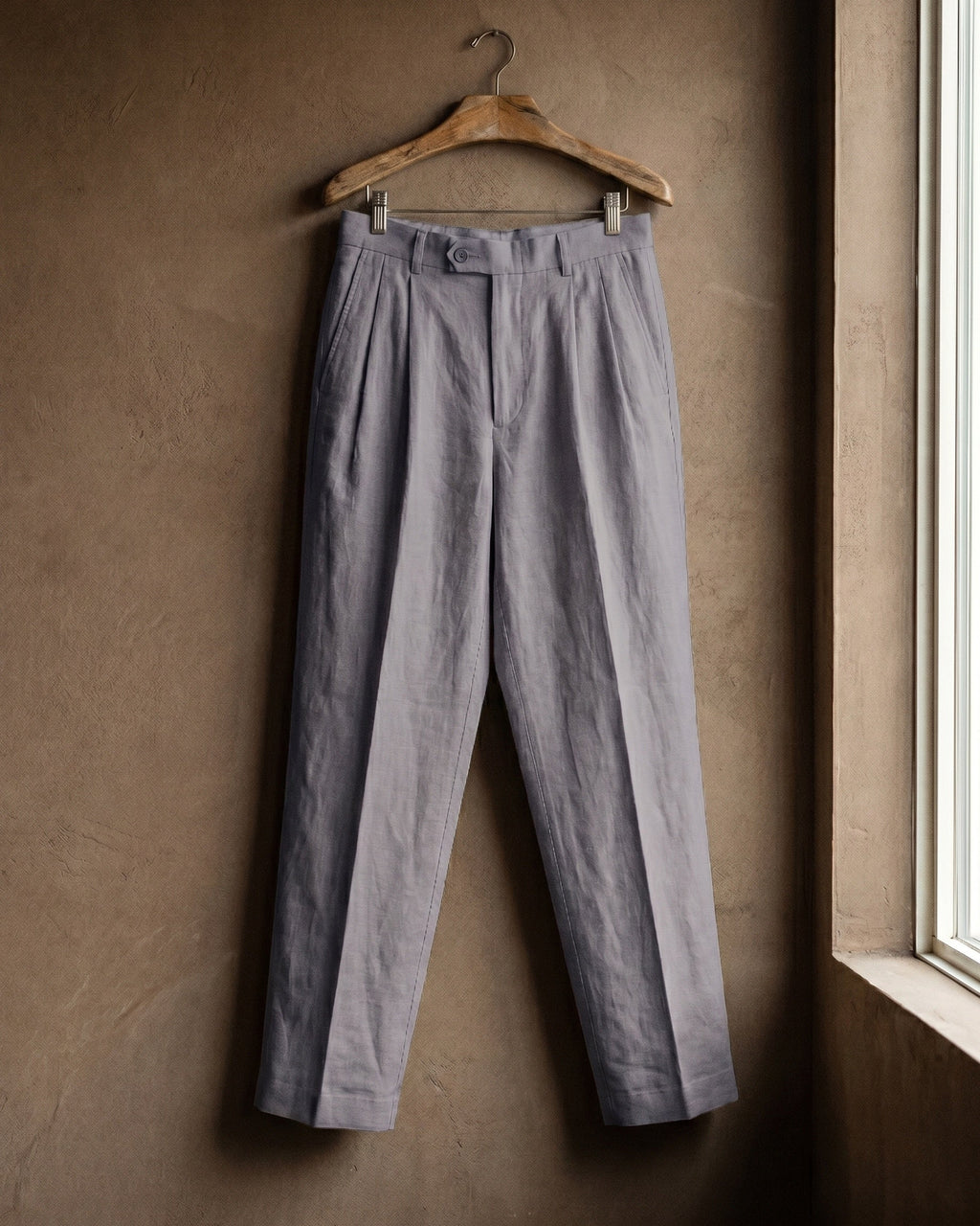 Ercole Pantalones de Lino con Pliegues