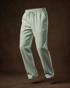 Umberto Pantalones de Lino Holgados de Pierna Recta