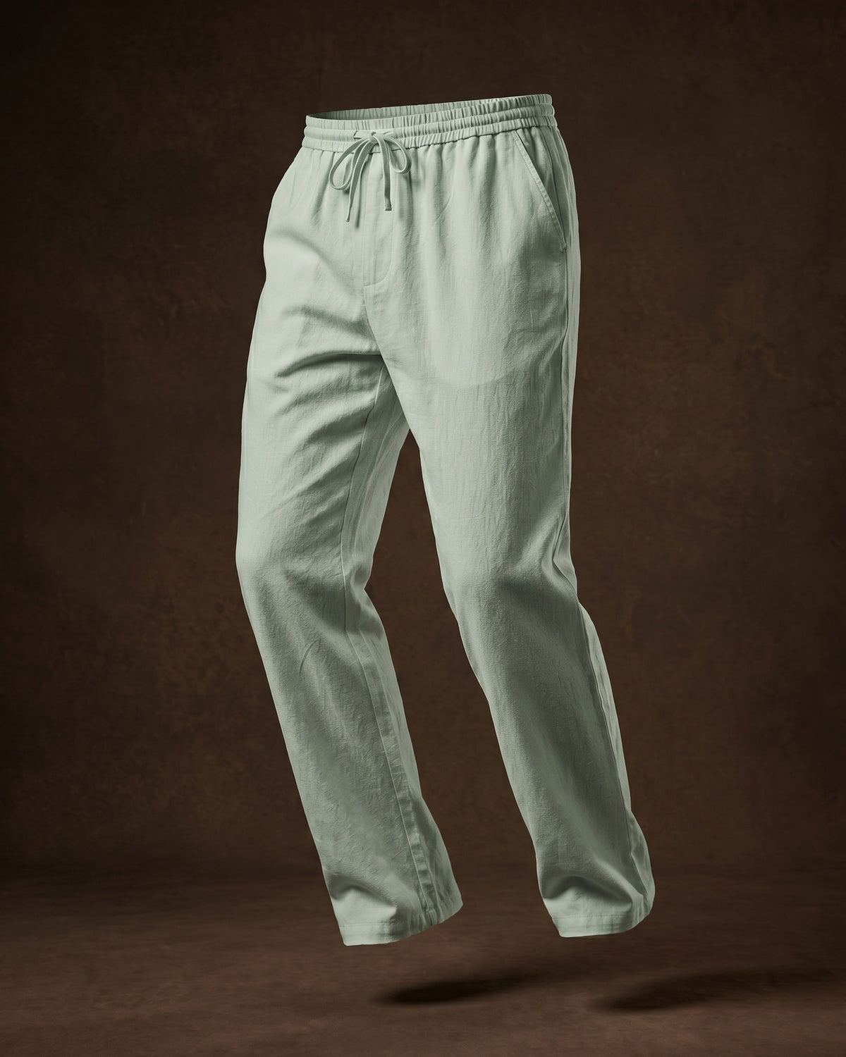 Umberto Pantalones de Lino Holgados de Pierna Recta