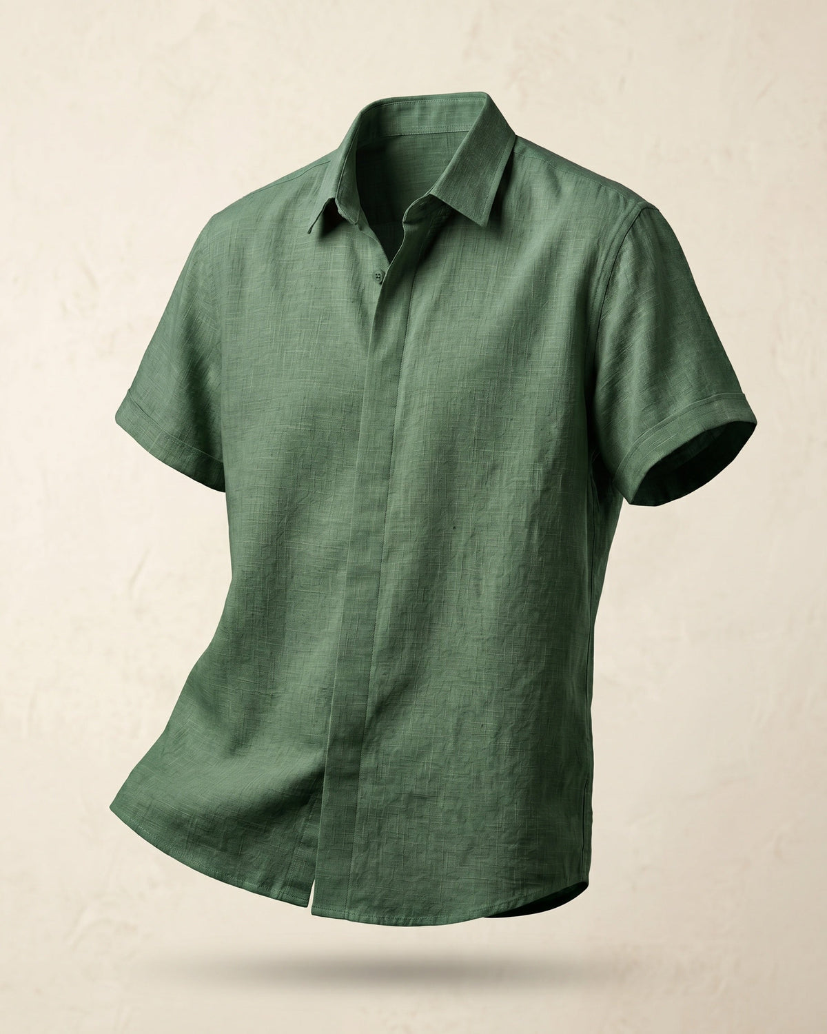 Flavio Camisa de Lino de Manga Corta con Botones